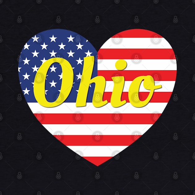 Ohio American Flag Heart by DPattonPD